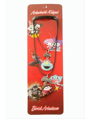 Zero Land Hnrlishp Çizgi Film Karakteri Arkadaşlık Kolyeleri (Çift Kolye) - Siyah