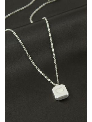 Zero Land Hnrlishp Kalp Mineli Kolye - Gümüş Rengi