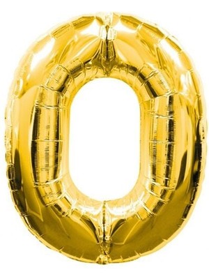 Evvano 0 Rakamlı Folyo Balon Gold Renk  40 Inç