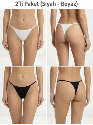 Calma String 2 Renk Pamuklu Beyaz-Siyah)