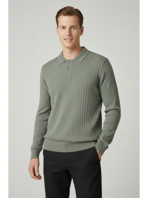 Yyz Store Haki Polo Yaka Triko Kazak