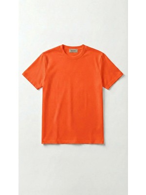 Unisex Düz Renk Bisiklet Yaka Basic Tişört