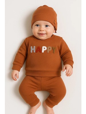 DMR Elegance Happy Nakışlı 2'li Pamuklu Erkek Bebek Takım