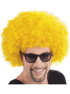 Evvano Sarı Renk Kıvırcık Afro Bonus Peruk