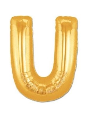 Evvano U Harf Folyo Balon Altın Renk  40 Inç
