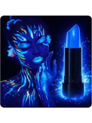 Evvano Uv Neon Mavi Ruj – Karanlıkta Parlayan Makyaj Boyası