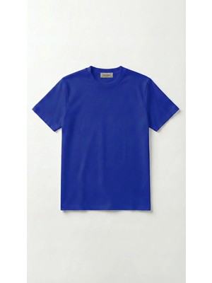 Unisex Düz Renk Bisiklet Yaka Basic Tişört