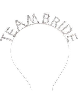 Evvano Gümüş Kaplama Kristal Taşlı Team Bride Taç 16X17 cm