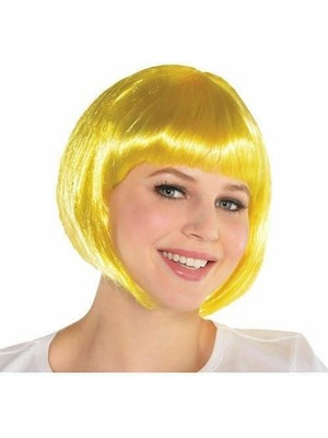 Evvano Sarı Renk Parti Peruğu Kısa Küt Saç