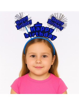 Evvano Doğum Günü Kutlaması Için Mavi Taç – Işıltılı Yazılı Parti Tacı