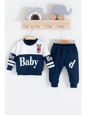 DMR Elegance Baby Desenli 2'li % 100 Pamuk Erkek Bebek Takımı