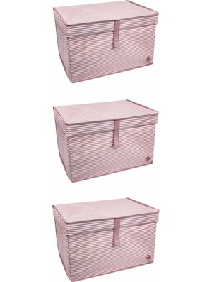 Azrlya Çok Amaçlı Düzenleyici Kutu Organizer Cırt Cırtlı Hurç Mega Plus Boy 40CM x 30CM x 70CM (3 Adet) ( Lisinya )