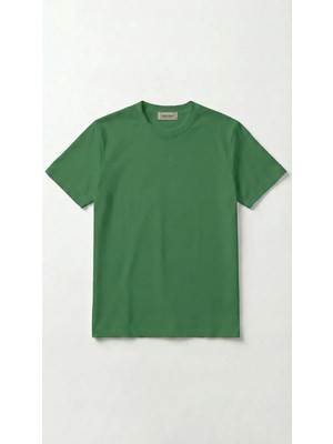 Unisex Düz Renk Bisiklet Yaka Basic Tişört