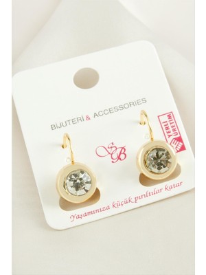 Zero Land Hnrlishp Tek Taşlı Klipsi Küpe-Sarı