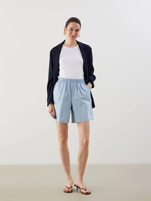 Lc Waikiki Yeni Sezon Beli Lastikli Kadın Jean Şort