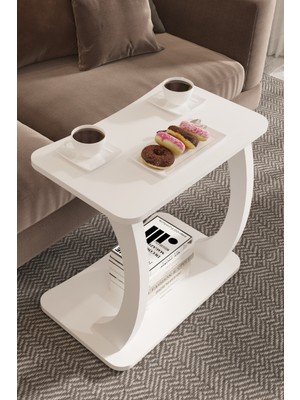 İntergo Hulk Geniş Tekerlekli Yan Sehpa, Geniş Yüzey C Sehpa