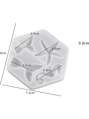 Depposite Epoksi Deniz Tema Figürleri (Deniz Atı, Deniz Kızı Kuyruğu, Deniz Yıldızı) Kolye Kalıbı