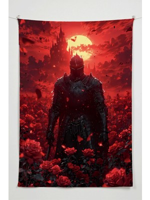 Charmbi Kara Şövalye Duvar Örtüsü – Büyük Boy Tapestry Duvar Halısı, Oyun Anime Film Oda Dekor