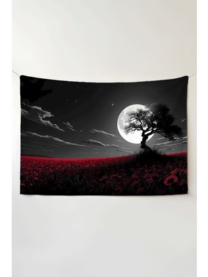 Charmbi Gelincik Tarlası Yatay Duvar Örtüsü – Büyük Boy Tapestry Duvar Halısı, Oyun Anime Film Oda Dekor