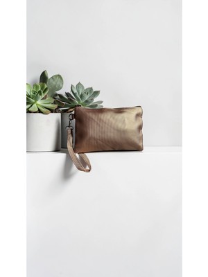 Bitacir Kadın Makyaj Çantası Bilek Askılı Çok Amaçlı Kozmetik Organizer Fermuarlı Suni Deri El Çantası