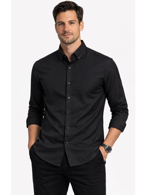 Classics Men Shoow Uzun Kol Slim Fit Erkek Keten Gömlek - 7576