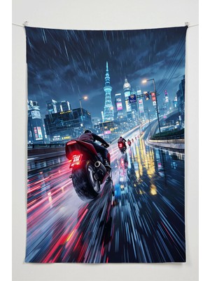 Charmbi Şehir Turu Duvar Örtüsü – Büyük Boy Tapestry Duvar Halısı, Oyun Anime Film Oda Dekor