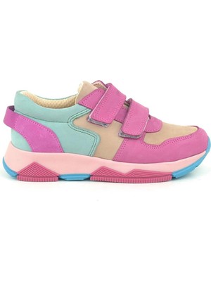 Ortopedikal 3880 Rakerplus Hakiki Deri Fuşya Pembe Mint Çocuk Sneakers Spor Ayakkabı Cırtlı