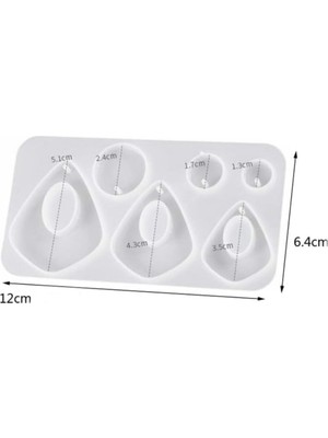 Depposite Epoksi Çoklu Ortası Boş Asimetrik Üçgen Model Delikli Kolye Küpe Kalıbı