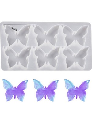 Depposite Epoksi Çoklu Kelebek Kolye ve Anahtarlık Kalıbı 4 cm 6 Lı