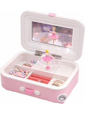 Eser Ticarett Balerinli Müzik Kutusu Takı Kutusu Aynalı Dönen Balerin Müzikli Takı Saklama Kutusu