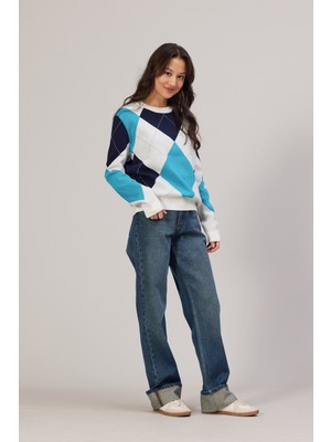 Nisan Triko Baklava Desenli Triko Kazak