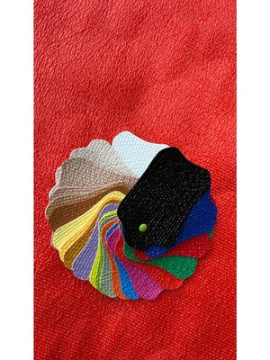 Bitacir Elsa Desen Suni Deri Döşemelik, Çantalık 100 x 140 Pantone 15-4502