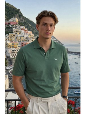 Damga Erkek Basic %100 Pamuk Mint Polo Yaka Tişört