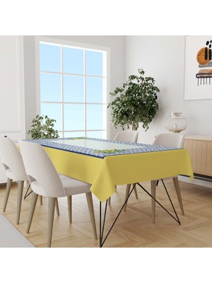 Güzel Mağaza Limon Desen Dertsiz Şantuk Kumaş Dijital Baskı Dikdörtgen Masa Örtüsü