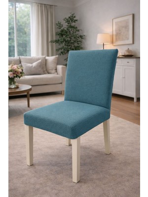 (6 Adet) Tuğla Desen Likrali Kumaş Sandalye Örtüsü, Lastikli, Esnekli ,kaliteli Sandalye Kılıfı