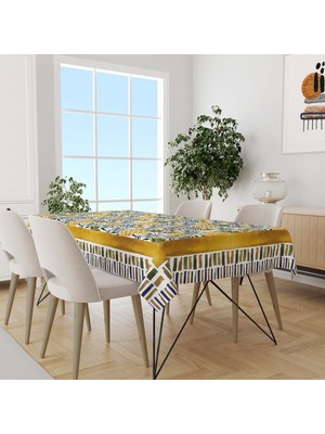 Güzel Mağaza Ananas Desen Dertsiz Şantuk Kumaş Dijital Baskı Dikdörtgen Masa Örtüsü