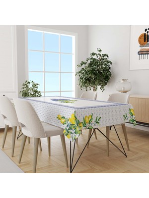 Güzel Mağaza Limon Desen Dertsiz Şantuk Kumaş Dijital Baskı Dikdörtgen Masa Örtüsü