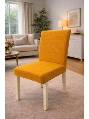 (6 Adet) Tuğla Desen Likrali Kumaş Sandalye Örtüsü, Lastikli, Esnekli ,kaliteli Sandalye Kılıfı