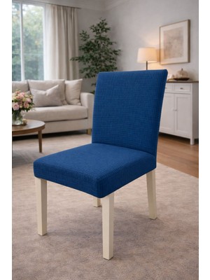 (6 Adet) Tuğla Desen Likrali Kumaş Sandalye Örtüsü, Lastikli, Esnekli ,kaliteli Sandalye Kılıfı