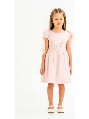 Moonstar Kız Çocuk Elbise - Moonstar - Pudra - 7 Yaş - 51087-PUDRA-7 Yaş