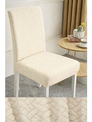 (6 Adet) Tuğla Desen Likrali Kumaş Sandalye Örtüsü, Lastikli, Esnekli ,kaliteli Sandalye Kılıfı