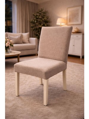 (6 Adet) Tuğla Desen Likrali Kumaş Sandalye Örtüsü, Lastikli, Esnekli ,kaliteli Sandalye Kılıfı