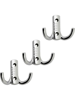Nobel Vestiyer Duvar Askısı Dolap Elbise Banyo Askılığı Krom Askı (3 Adet)