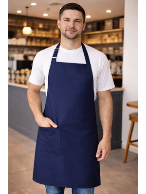 Dery Collection Şef Mutfak Önlüğü 70X80 Lacivert Ayar Askılı Leke Tutmayan Kumaş