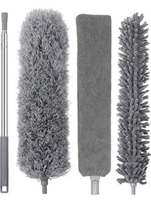 Home Teleskopik 3'lü Mop Toz Alma Püskülü Çok Fonksiyonlu Temizlik Seti,boşluk ve Tavan Temizliği Için Uzayabilir Toz Alma Seti