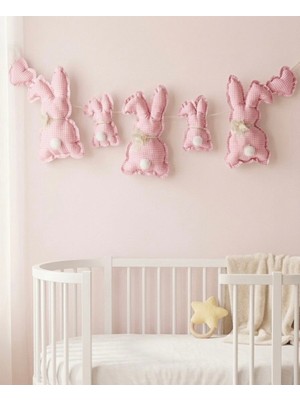 Ceya Tavşanlı ve Kalpli Flama Çocuk Odası Bebek Odası Duvar Dekorasyon