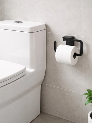FUALORA Banyo Aksesuarı Siyah Kapaksız Wc Kağıtlık 304 Paslanmaz Çelik