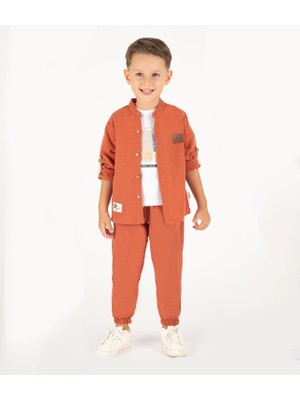 Sy Store Müslin Kumaş Tişörtlü Üçlü Çocuk Takım