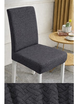 (6 Adet) Tuğla Desen Likrali Kumaş Sandalye Örtüsü, Lastikli, Esnekli ,kaliteli Sandalye Kılıfı