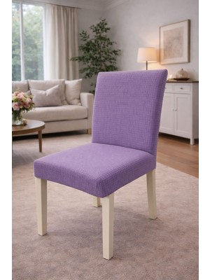 (6 Adet) Tuğla Desen Likrali Kumaş Sandalye Örtüsü, Lastikli, Esnekli ,kaliteli Sandalye Kılıfı